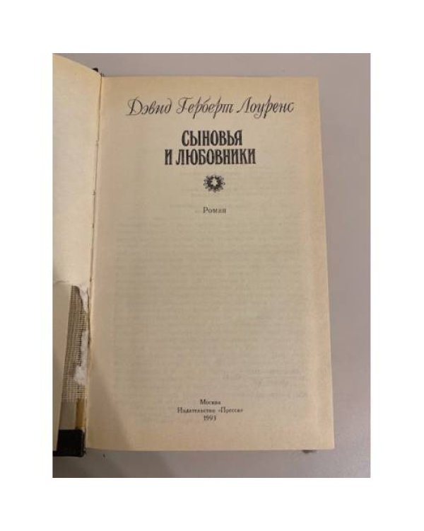Дополнительное изображение книги «Сыновья и любовники»