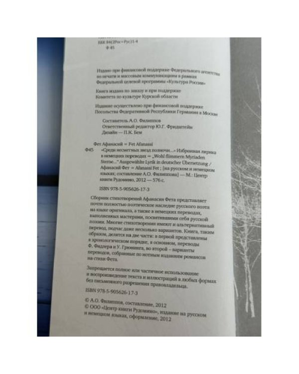 Дополнительное изображение книги ««Среди несметных звезд полуночи…» / Afanassi Fet. „Wohl flimmern Myriaden Sterne…“»