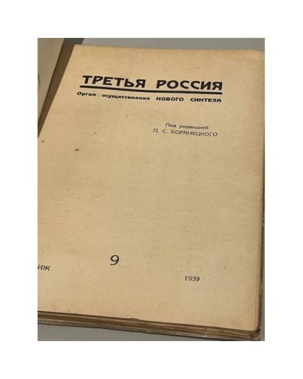 Третья Россия: Орган осуществления Нового Синтеза. № 9