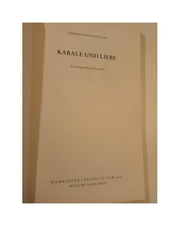Дополнительное изображение книги «Kabale und Liebe»