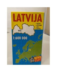 Карта автодорог Латвии в масштабе 1:600000