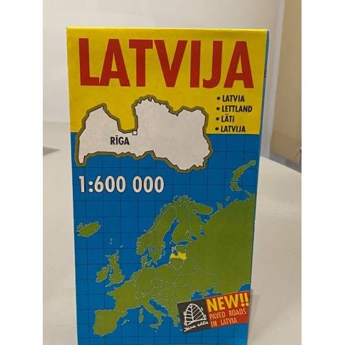 Обложка книги «Карта автодорог Латвии в масштабе 1:600000» — Автор не указан