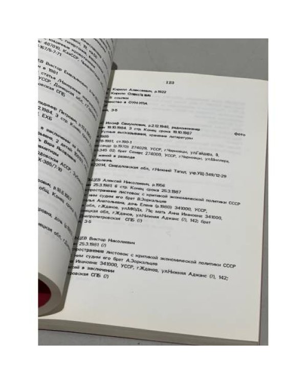 Дополнительное изображение книги «Список политзаключенных СССР. Выпуски 3, 4, 5, 8»