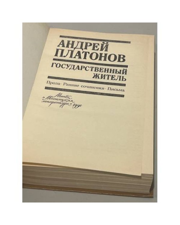 Дополнительное изображение книги «Государственный житель. Проза, ранние сочинения, письма»