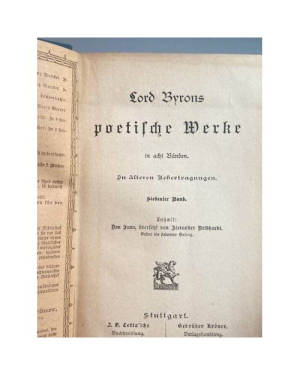 Lord Byrons poetische Werke in acht Bänden. In älteren Übertragungen (7 bände)