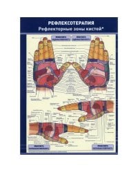 Плакат "Рефлексотерапия. Рефлекторные зоны кистей". Полноцветный, двустронний. Формат А4