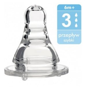 BabyOno 1202 Соска для бутылочек антиколиковая - поток 3 (от 6+ м.)