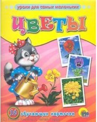 Уроки для самых маленьких. Цветы. 16 обучающих карточек