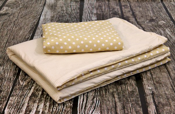 La Bebe™ Set 100x135/40x60 Art.70866 Beige Dots Комплект постельного белья из 2 частей