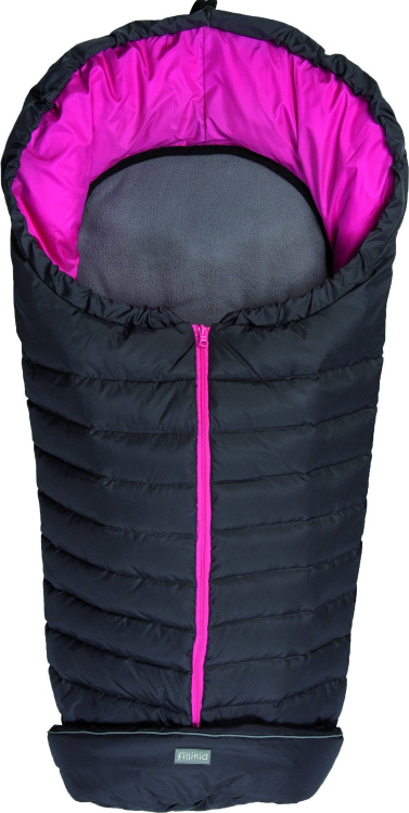 Обложка книги «Fillikid Art.8460-62 Kiew dark grey/pink Footmuff Пуховый спальный мешок для коляски c отстёгиваемой спинной частью 100 x 50 cm»