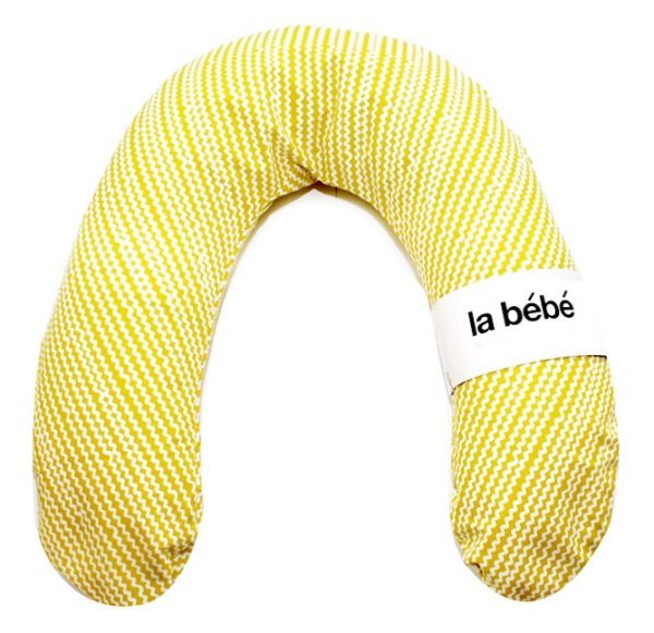 La Bebe™ Rich Cotton Nursing Maternity Pillow Art.15816 Yellow Zigzag Подкова для сна, кормления малыша 30x104 cm