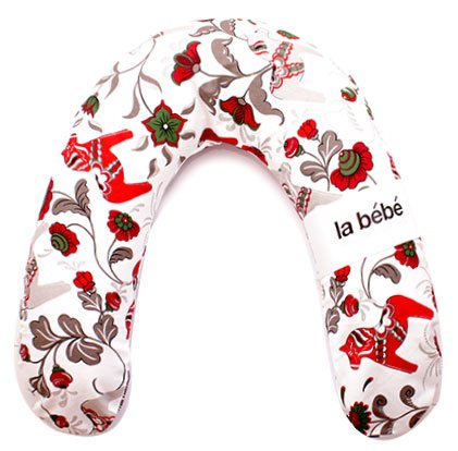La Bebe™ Rich Maternity Pillow Art.17935 Swedish Red/White Horse Подкова для сна, кормления малыша 30x104 cm