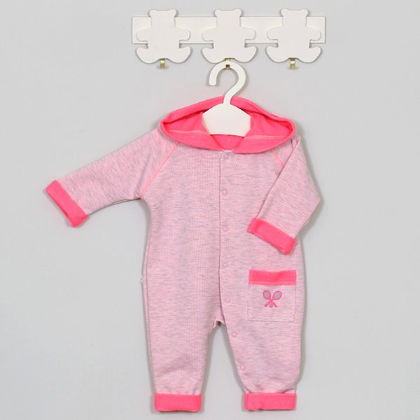 Vilaurita Art.353 Tennis Pink Хлопковый фроте комбинезон с капюшоном (62,68см)
