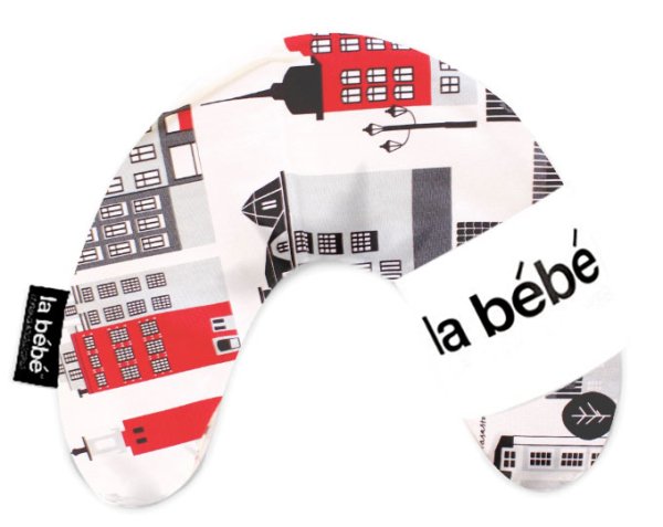 La Bebe™ Mimi Nursing Cotton Pillow Art.5186 Сityscape Подковка для сна, кормления малыша 19x46cm