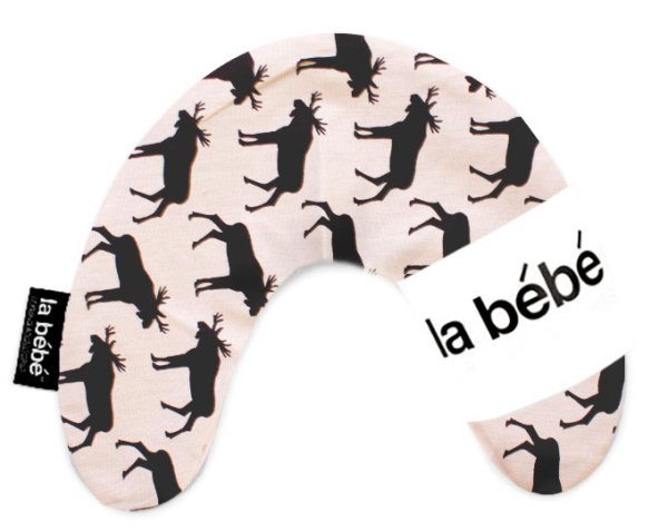 La Bebe™ Mimi Nursing Cotton Pillow Art.3323 Elk Black/Gray Подкова для сна, кормления малыша 19x46 cm