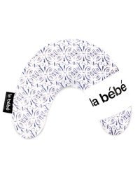 La Bebe™ Mimi Nursing Cotton Pillow Art.3327 White/Blue Подкова для сна, кормления малыша 19x46 cm