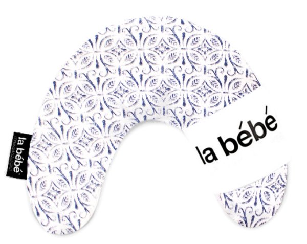 La Bebe™ Mimi Nursing Cotton Pillow Art.3327 White/Blue Подкова для сна, кормления малыша 19x46 cm