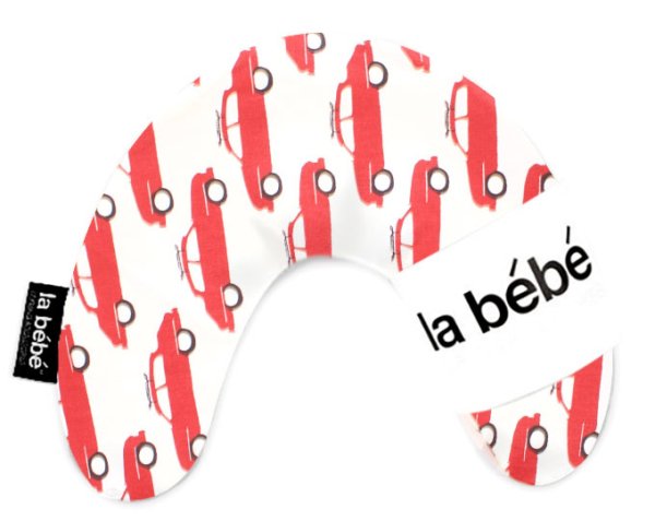 La Bebe™ Mimi Nursing Cotton Pillow Art.35608 Cars Red/White Подкова для сна, путешествий, кормления малыша 19x46 cm
