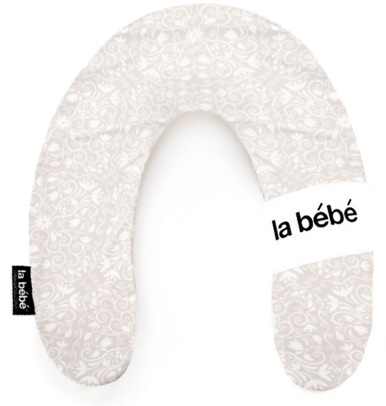 La Bebe™ Rich Maternity Pillow Art.85505 Floral Gray/White Подковка для сна, кормления малыша 30x104 cm