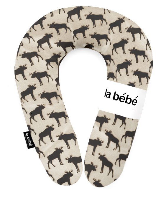La Bebe™ Snug Cotton Nursing Maternity Pillow Art.41665 Elk Black Подкова для сна, кормления малыша, 20x70 cm