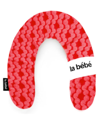 La Bebe™ Rich Maternity Pillow Art.24427 White&amp;Red ornament Подковка для сна, кормления малыша , 34x104 cm