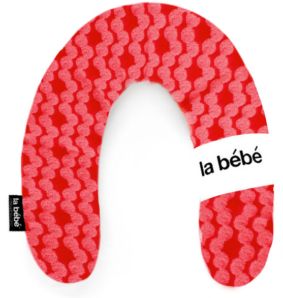 La Bebe™ Rich Maternity Pillow Art.24427 White&amp;Red ornament Подковка для сна, кормления малыша , 34x104 cm