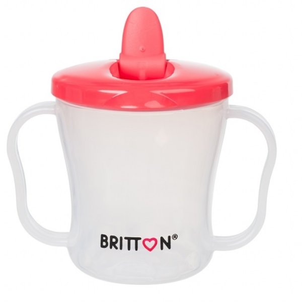 Britton First Cup Art.B1523 Pink Кружечка-непроливайка с носиком, 200мл