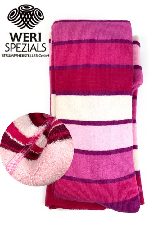 Weri SPEZIALS Pink Stripe Art.89144 колготки Терри (Anti Allerģiskas) 56-160 размер.