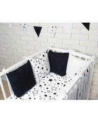 La bebe™ Cotton Borders Set 8 Art.104824 Stars Комплект постельного белья из 8 частей