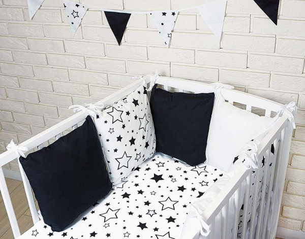 Обложка книги «La bebe™ Cotton Borders Set 8 Art.104824 Stars Комплект постельного белья из 8 частей»