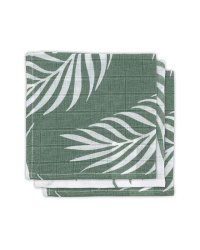 Jollein Muslin Face Ash Green Art.537­-848­-65313 Высококачественная муслиновая пелёнка для лица, 3 шт. (30х30 см)