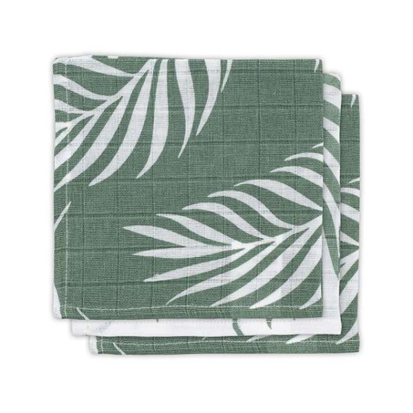 Jollein Muslin Face Ash Green Art.537­-848­-65313 Высококачественная муслиновая пелёнка для лица, 3 шт. (30х30 см)