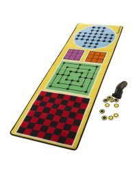 Melissa&amp;Doug 4 in1 Game Rug Art.19424 Детский коврик для игр 199.4 x 67.3 см + 36 деревянных фишек/шашек