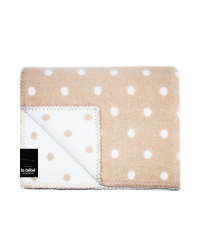 La bebe™ Lamb wool Art.76993 Beige dots Детское шерстяное одеяло/плед из мериносовой шерсти (New Zealand wool), 100х140 см