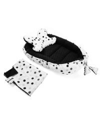 La bebe™ Minky+Cotton Babynest Set Art.106441 Dots Комплект гнездышко – кокон,одеялко,подушка