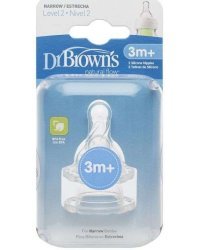 Dr.Browns Art.322-INTL Силиконовые соски для бутылочек c регулируемой скоростью течения от 3+ мес. (2 шт.)