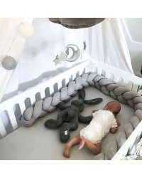 La bebe™ Velvet Border (160) Art.119726 Grey Плетёный бортик-охранка (косичка) для кроватки 160cм