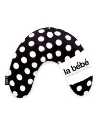 La Bebe™ Mimi Nursing Cotton Pillow Art.74279 Black&amp;White dots Подковка для сна, путишествий, кормления малыша 19x46cm