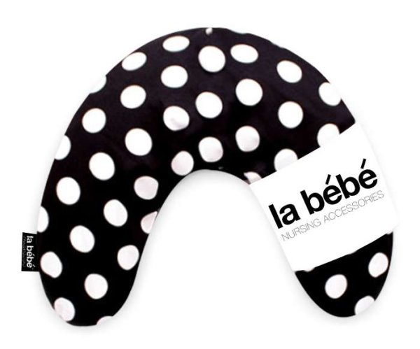 La Bebe™ Mimi Nursing Cotton Pillow Art.74279 Black&amp;White dots Подковка для сна, путишествий, кормления малыша 19x46cm