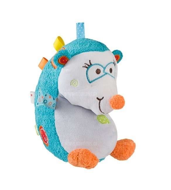 BabyOno Art.1386 Мягкая игрушка ёжик со звоночком и цветными ленточками.