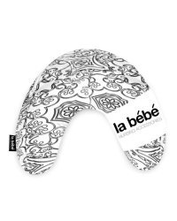 La Bebe™ Mimi Nursing Cotton Pillow Art.49346 White&amp;Black Подкова для сна, путешествий, кормления малыша 19x46 cm