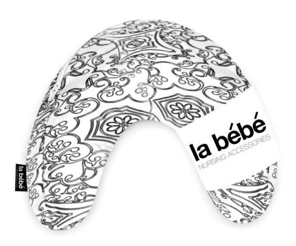 La Bebe™ Mimi Nursing Cotton Pillow Art.49346 White&amp;Black Подкова для сна, путешествий, кормления малыша 19x46 cm