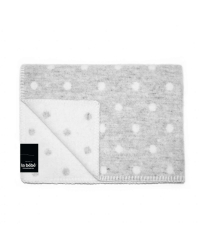 La bebe™ Lamb wool Art.113477 Grey dots Детское шерстяное одеяло/плед из мягкой шерсти (New Zealand wool) 70x100cm
