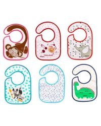 BabyOno 831 детский нагрудник хлопковый на липучке (слюнявчик) 6+m