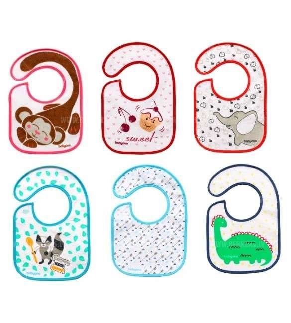 BabyOno 831 детский нагрудник хлопковый на липучке (слюнявчик) 6+m