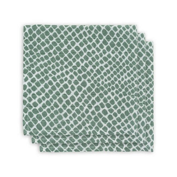 Jollein Muslin Face Snake Ash Art.537-­848­-65350 Высококачественная муслиновая пелёнка для лица, 3 шт. (30x30 cm)