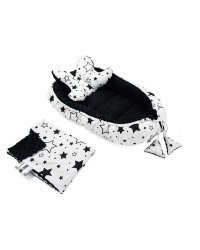La bebe™ Minky+Cotton Babynest Set Art.106027 Stars Гнездышко – кокон для новорожденных Babynest