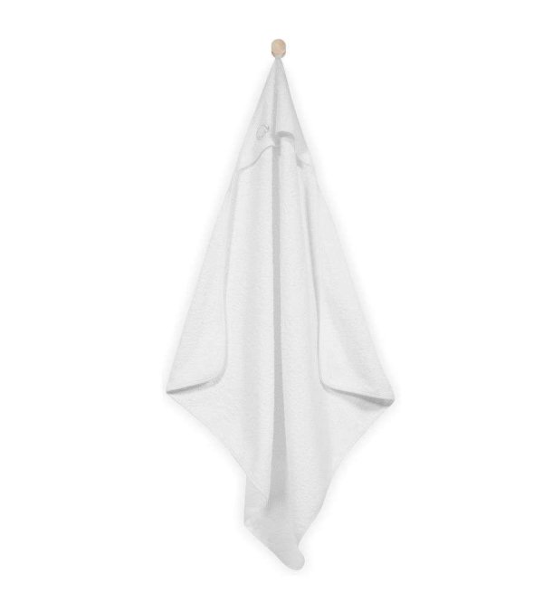 Jollein Bathcape White Art.534-514-00001 Детское Полотенце после купания с капюшоном 75x75см
