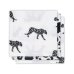Jollein Muslin Face Leopard Art.537-848-65203 Высококачественная муслиновая пелёнка для лица, 3 шт. (15x21 см)