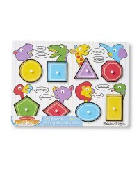 Melissa&amp;Doug Puzzles Shapes Art.13285 Деревянный развивающий пазл для малышей Фигуры
